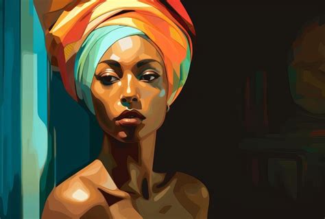 premium ai image african american woman face portrait bright igital generated illustration