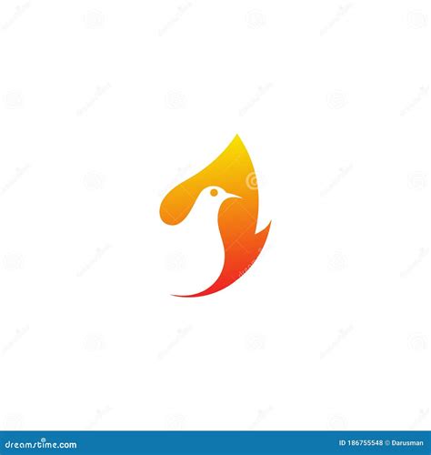 Plantilla De Logotipo De Ave Paloma Con Naturaleza De Incendio Stock De