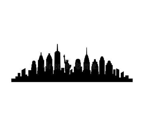 New York Skyline Silhouette Stock Vector Illustration Of History