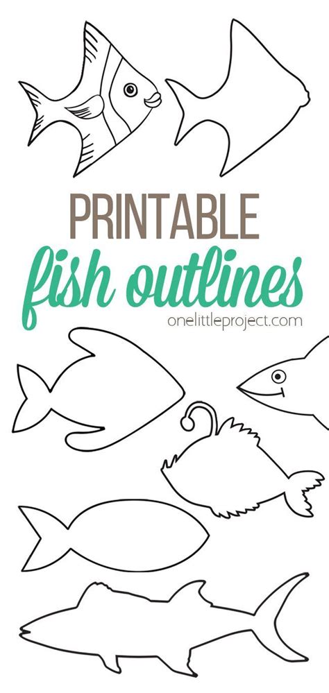 Dophins and fish free printable address labels choose from a wide range of templates that we have here. Free Printable Fish Outline Pages | Fish Templates - One Little Project in 2020 | Fish outline ...