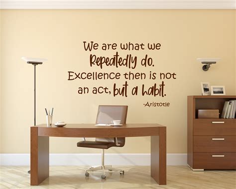 Aristotle Inspirational Quote Wall Decal Office Wall Art Office