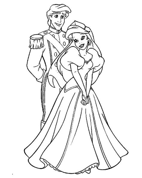 ariel perfect couple prince eric and ariel coloring page ariel coloring pages wedding