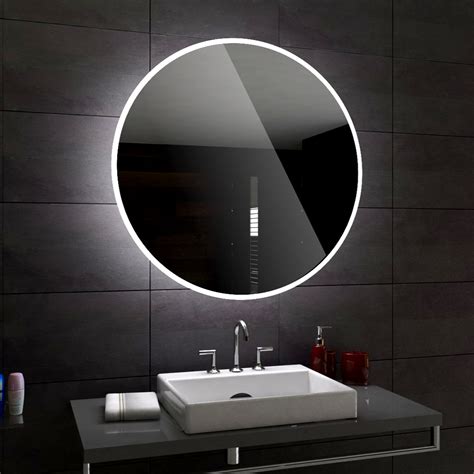Delhi Round Illuminated Led Bathroom Mirror Custom Size Variants To
