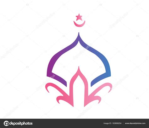 Modern Islamic Mosque Logo Beautiful Elegant Shape Mosque