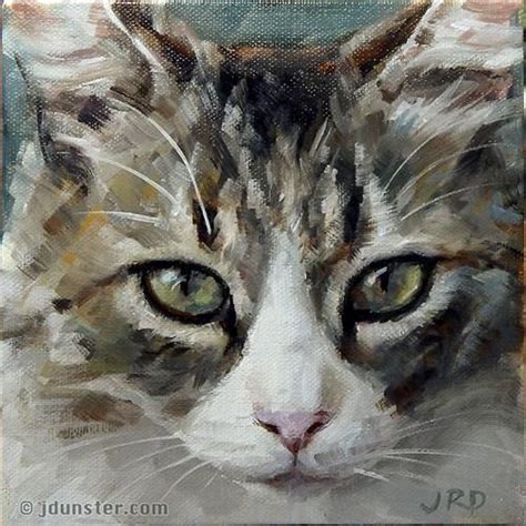 Daily Paintworks Pretty And Fluffy Kitty Original Fine Art For Sale