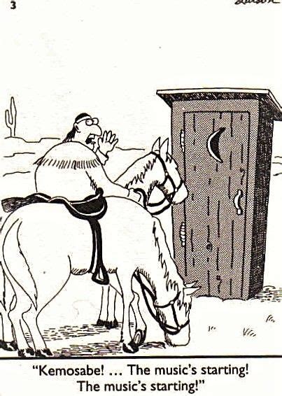 Lone Ranger Stuck In Outhouse Far Side Cartoons Far Side Comics