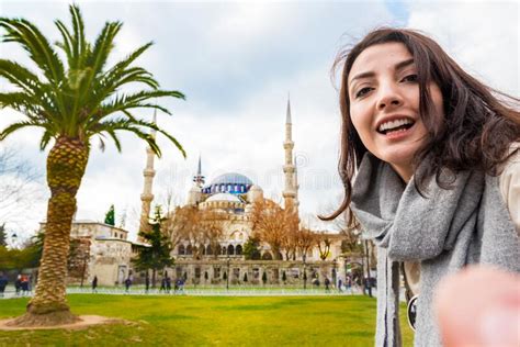 Beautiful Woman Travels In Istanbulturkey Stock Image Image Of Attractive Adult 171520975