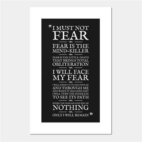 Litany Against Fear Dune Posters And Art Prints Teepublic