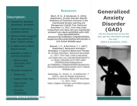 Solution Generalized Anxiety Disorder Brochure Studypool