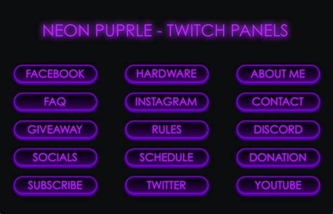 Twitch Panels Neon Purple Etsyde Neon Fancy Technologie