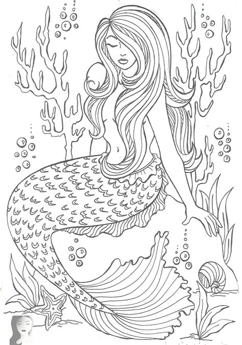 Mermaid Coloring Page Printable