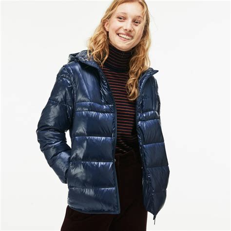 Veste en denim pour femmes, manteau ample à manches longues, avec chapeau et petit ami, bleu marine, vêtement pour filles, vente en gros, collection. Lacoste Doudoune matelassée à capuche Bleu / Bleu / Bleu ...