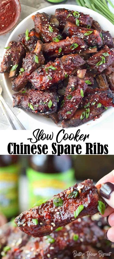 Place half of the ribs on top the vegetables, then repeat layering with the remaining vegetables and ribs. Slow Cooker Chinese Spare Ribs | Recipe in 2020 | Slow ...