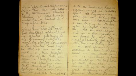 1915 Ww1 Diary Gives Account Of Second Christmas Truce Bbc News