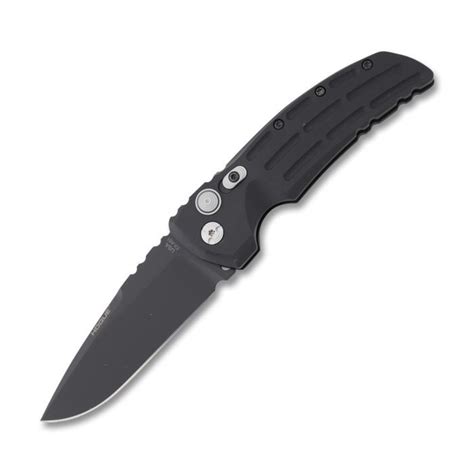 Hogue Auto Knife Ex A01 35 Drop Point Blade Black Aluminum Frame
