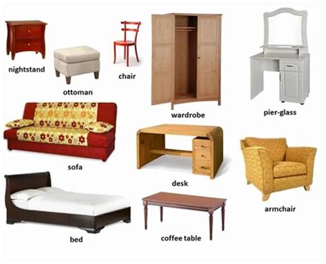 Furniture Vocabulary Items Illustrated Eslbuzz