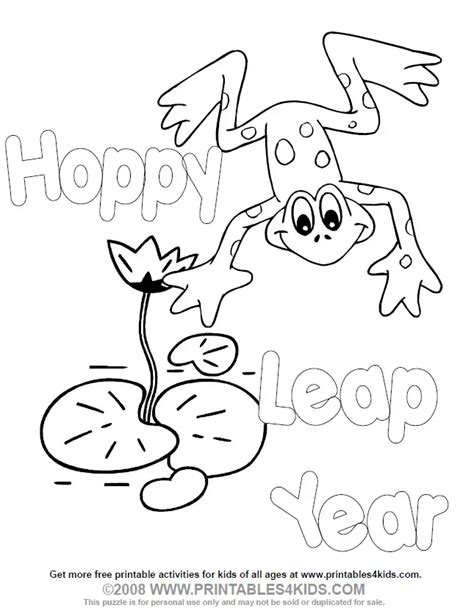 Leap Year Coloring Page Printables For Kids Free Word Search