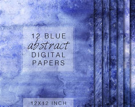 12 Digital Blue Papers Abstract Background Blue Textures Instant