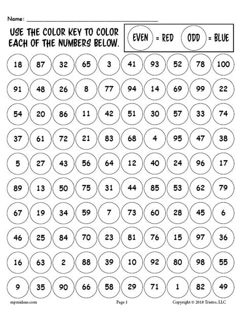 Printable 100th Day Of School Odd And Even Numbers Worksheet And Colorin