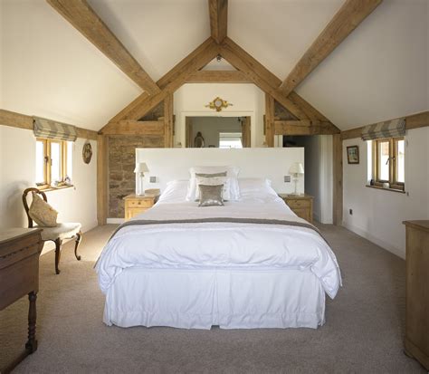 Vaulted ceilings in a master bedroom retreat can make it feel bright and airy, more spacious and increase visual interest. Border Oak - oak vaulted ceiling | adult bedroom | Pinterest