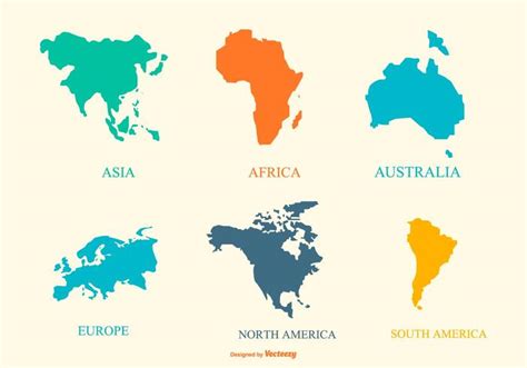 Continent Map Collection Download Free Vector Art Stock Graphics