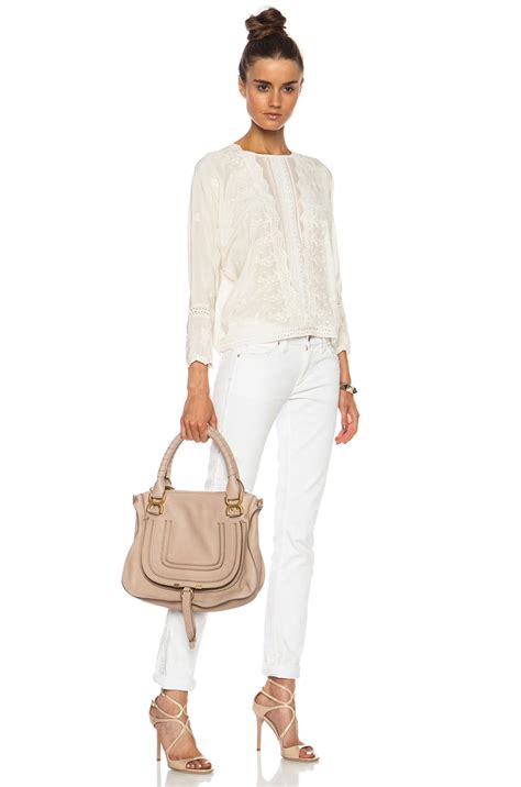 Chloe Medium Marcie Shoulder Bag In Rope Beige Fwrd