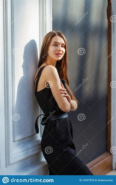 Happy Beautiful Brunette Woman Stock Image Image Of Female Beauty 141417579