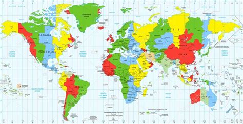 De zones zijn ontstaan na een eeuwenlange ontwikkeling in het meten van de tijd. Gedetailleerde wereld kaart standaard tijdzones ...
