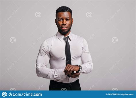 Happy Confident Young African American Business Male Smiling With