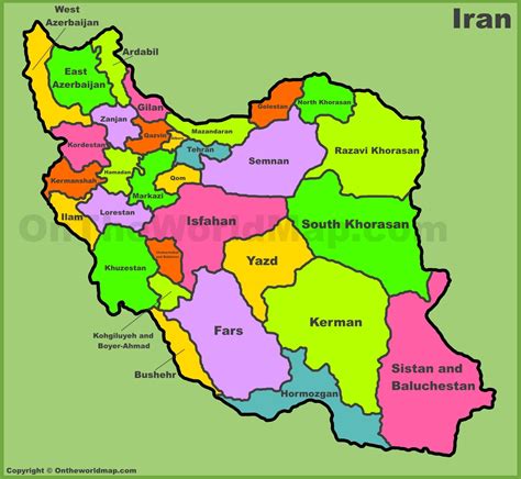 Detailed Political Map Of Iran Ezilon Maps Images