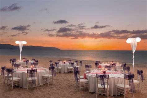 Beach Wedding Reception With A Sunset View At Hyatt Ziva Puerto Vallarta Destinationwedding