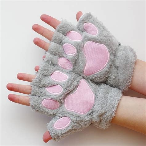 Kawaii Plush Cat Paw Gloves Kawaii Fashion Shop Cute Asian Japanese