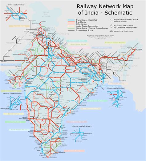 India Railway Schematic Map Kolkata India • Mappery