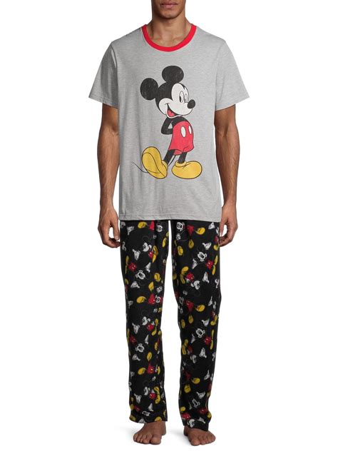 Disney Disney Mens Mickey 3 Piece Pajama Set With Socks Walmart