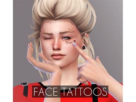 Face Tattoos By Descargassims The Sims 4 Skin Face Tattoos Sims 4