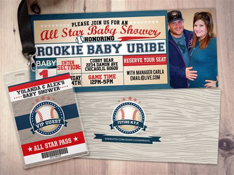 Vintage Baseball Baby Shower Invitation All Star Little Slugger Baby