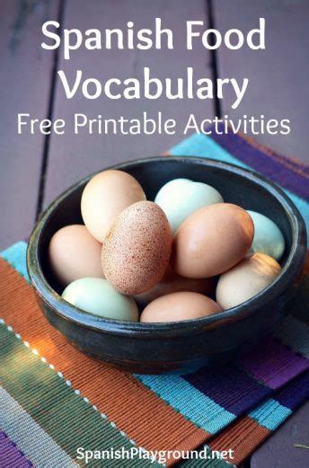 Spanish Food Vocabulary Printable Activities Spanish Playground