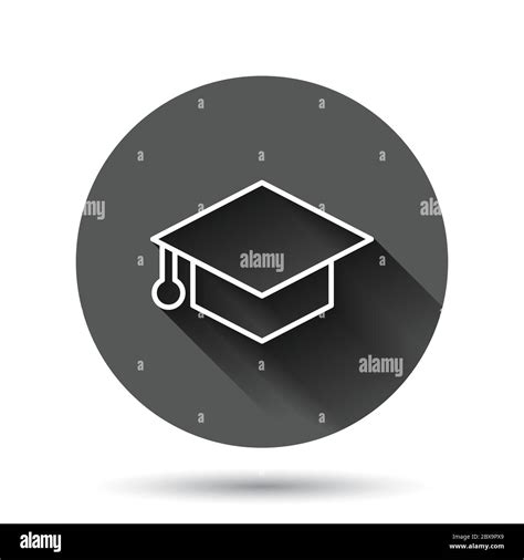 Graduation Hat Icon In Flat Style Student Cap Vector Illustration On