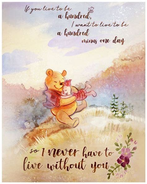 Winnie The Pooh I Never Have To Live Without You Quote Piglet Etsy