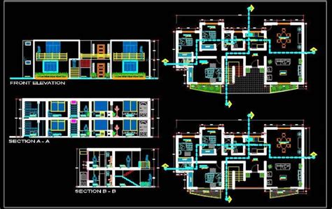 2 Storey House Floor Plan Dwg Free Download