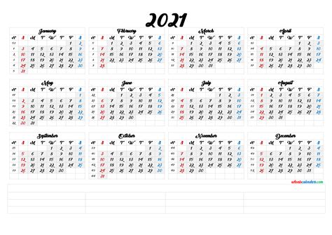 Printable 2021 Calendar By Month Premium Templates
