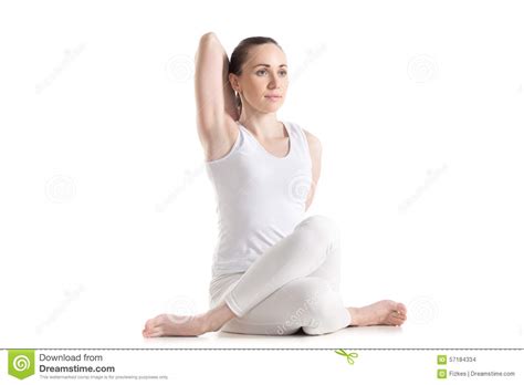Gomukhasana Yoga Pose Stock Photo Image 57184334