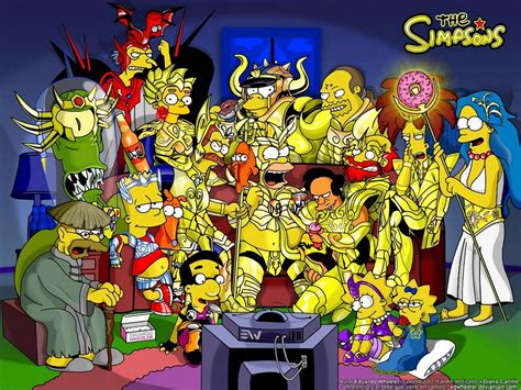 Papel De Parede The Simpsons Saint Seya Wallpaper Para Download No