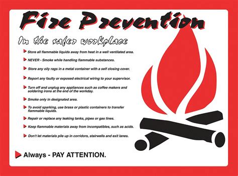 Accuform Poster Safety Banner Legend Fire Prevention In The Safer