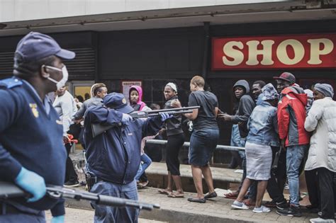 Authorities did stop short of reimposing the strict measures like limits on people's movements during the day and a ban on the sales of alcohol and tobacco products that were in place at. South African police fire rubber bullets at shoppers ...