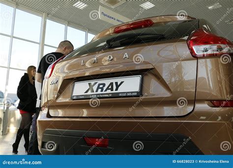 New Russian Car Lada Xray Which Was Submitted On 14 February 2016 In The Showroom Severavto