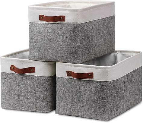 Fabric Storage Baskets For Shelves3 Pack Large Collapsible Storage