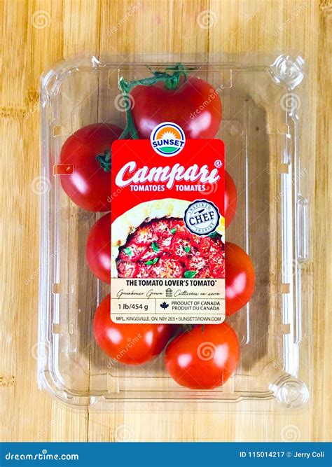 Package Of Campari Tomatoes On A Cutting Board Editorial Photography