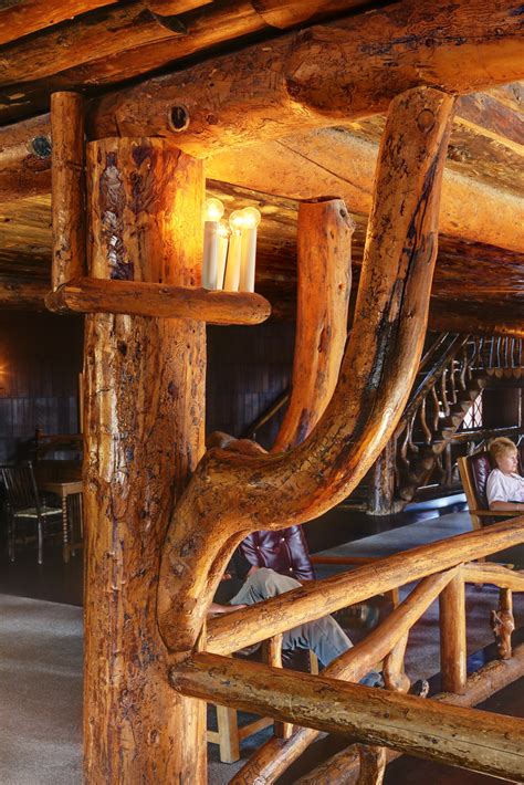 The old faithful inn is a hotel located in yellowstone national park, wyoming, united states, with a view of the old faithful geyser. Old Faithful Inn lobby interior details - Yellowstone NP ...