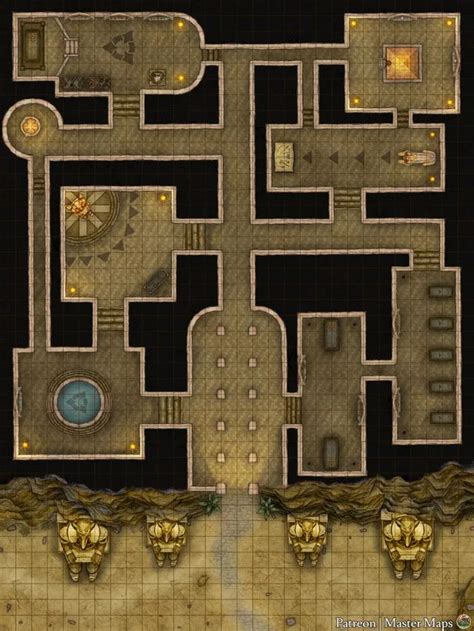 Desert Temple [battlemap] [30x40] Battlemaps Dungeon Maps Dnd World Map Tabletop Rpg Maps
